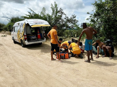 COITÉ - Homens com sinais de embriaguez ficam feridos após queda de moto próximo ao Açude Itarandi