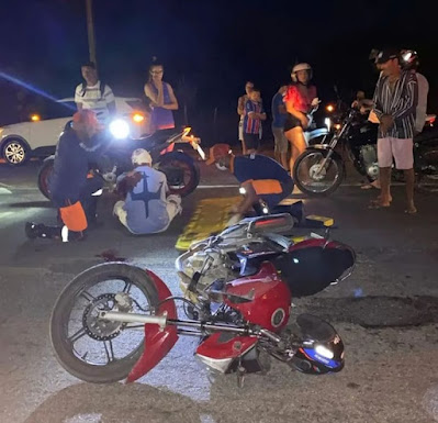 Dois acidentes envolvendo motos na noite deste sábado em Riachão do Jacuípe