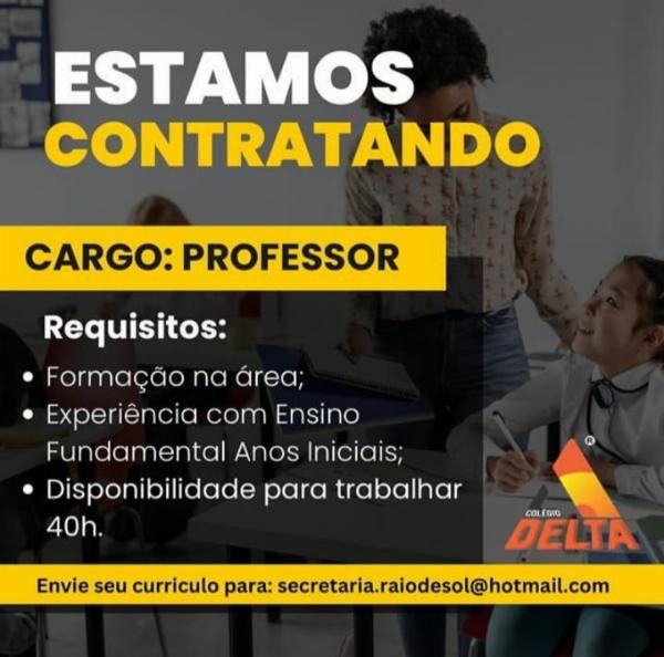 Serrinha emprego: Colégio Delta abre vaga para professores