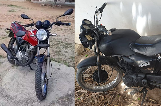 Moto furtada há cerca de duas semanas em Queimadas é recuperada com cor original alterada