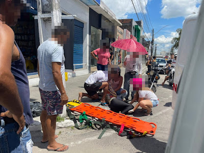 COITÉ - Duas mulheres ficam feridas após batida entre moto e carro na Praça da Babilônia