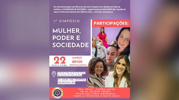 CONVITE: 1° Simpósio 'mulher, poder e sociedade' em Serrinha