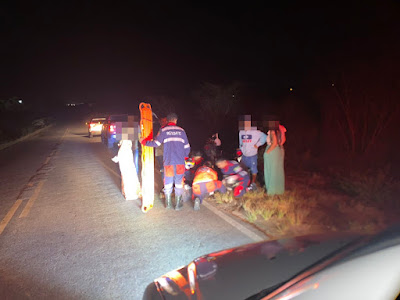 Homem fica ferido em acidente de moto na BA-120 em Conceição do Coité