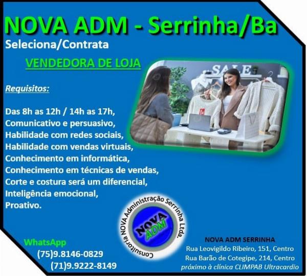 Nova Administração Serrinha oferece duas vagas de emprego. Confira!